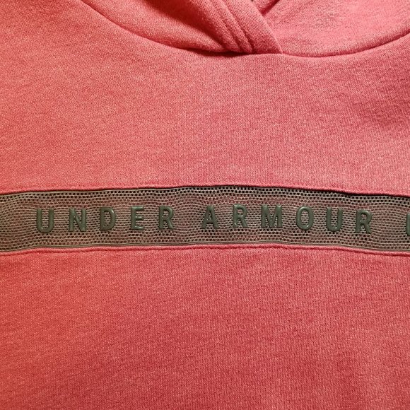 Under Armour Women's UA Taped Fleece Hoodie - Pink & Gray - Picture 5 of 7